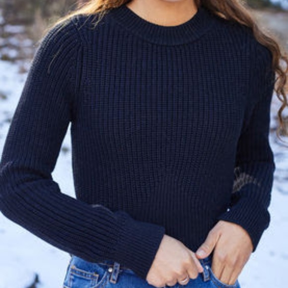 Pacsun Nwt Black Mock Neck Ribbed Knit 
